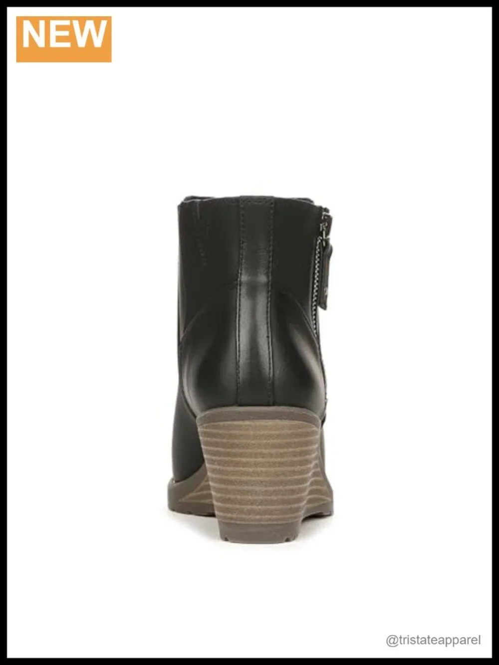 Women's Faux Leather Wedge Ankle Booties with Side Zip